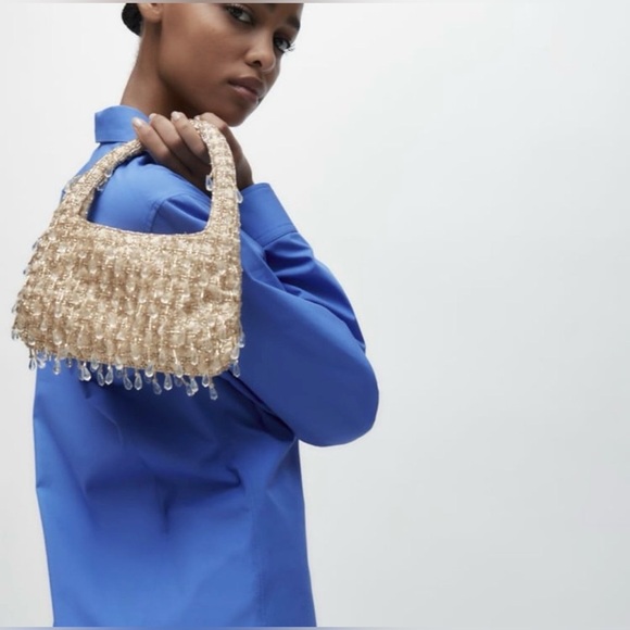 Zara Handbags - Zara Beaded Shoulder Bag